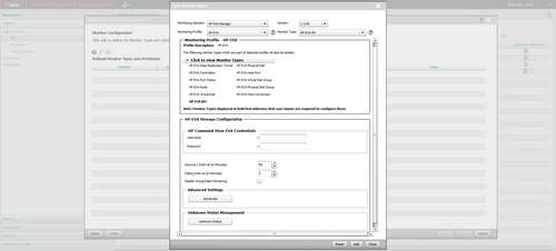 Start monitoring your HP EVA storage environment in a snap through an easy-to-use configuration interface.