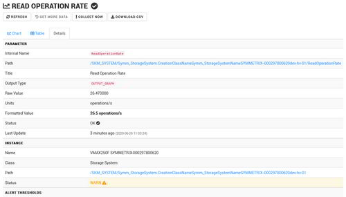 Use the Web Interface to get detailed information about a specific metric