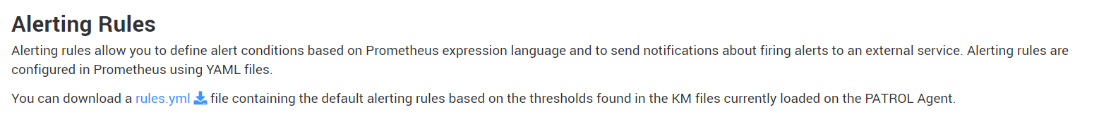 Downloading the Alerting rules file for Prometheus