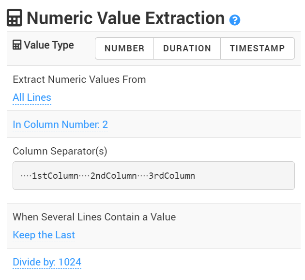 Converting the  Bytes metrics to MegaBytes